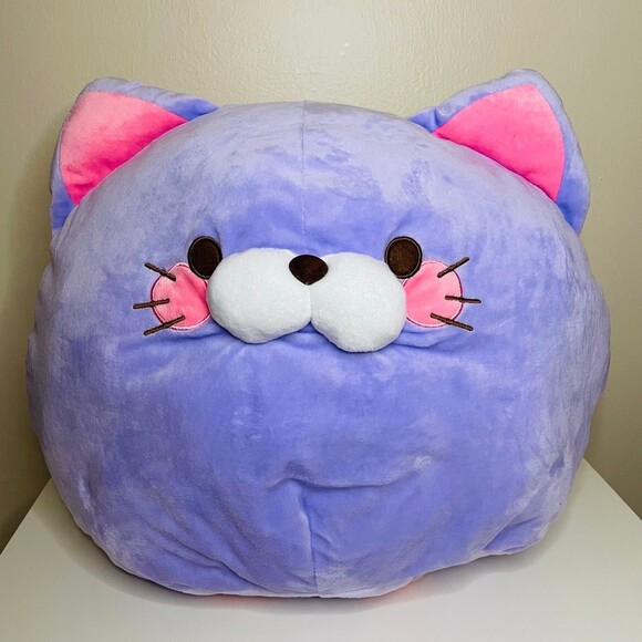 NWT JUMBO Koroneko Purple Cat 16” Plush, Soft & Squishy Light Violet Kitty - Picture 1 of 8